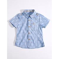 Casual/Daily Print Shirt, Cotton Summer Short Sleeve