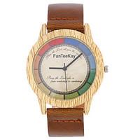 Casual Nature WoodBamboo Leather Band Strap Wrist Watch Sport Novel Creative Men Women Analog Relogio Masculino