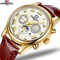 carnival mens fashion watch hollow engraving automatic self winding le ...