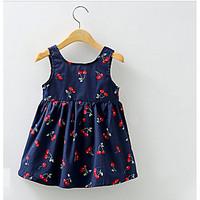 Casual/Daily Jacquard Dress, Cotton Summer Sleeveless Regular