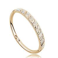 casual gold plated cubic zirconia cuff bracelet christmas gifts