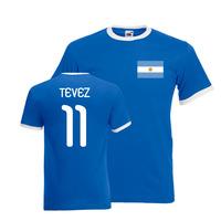 carlos tevez argentina ringer tee blue