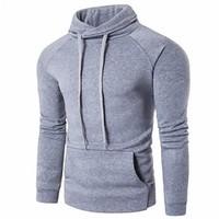 casualdaily simple hoodie color block round neck micro elastic cotton  ...