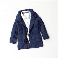 casualdaily solid sweater cardigan cotton acrylic winter fall long sle ...