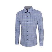 casualdaily simple fall shirt check shirt collar long sleeve blue pink ...