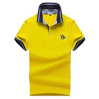 Casual/Daily Beach Sports Simple Street chic Active Spring Summer Polo, Solid Shirt Collar Short Sleeve Blue White Gray Green Yellow Purple