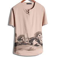 casualdaily chinoiserie summer t shirt print round neck short sleeve b ...