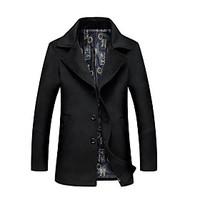 casualdaily vintage trench coat geometric shirt collar long sleeve win ...