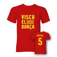 Carlos Puyol Visca El Barca Hero T-Shirt (Red)