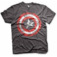 Captain America Distressed Shield T Shirt