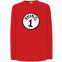 cat in the hat thing 1 longsleeve kids t shirt
