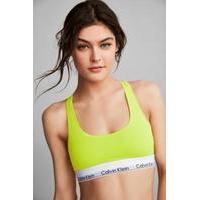 calvin klein modern cotton racerback bright flash bralette lime