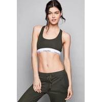 calvin klein modern cotton racerback bralette green