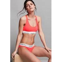 Calvin Klein Modern Cotton Racerback Coral Bralette, CORAL