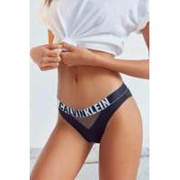 calvin klein colour block logo mesh bikini bottoms black