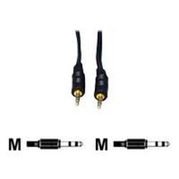 Cables Direct 5mtr black 3.5mm stereo m-m cable gold b/q 100