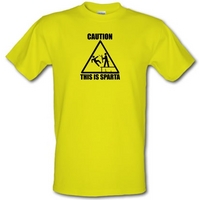 caution this is sparta male t shirt