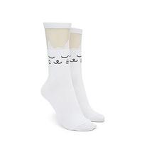 Cat Mesh Panel Crew Socks