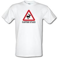 Caution Stags male t-shirt.