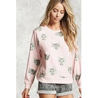 Cat Print Pyjama Top