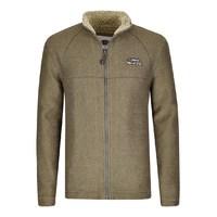 Canberra Zipped Sherpa Lined Macaroni Fleece Top Olive Night