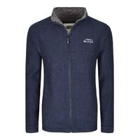 canberra zipped sherpa lined macaroni fleece top dark navy