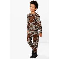 Camo Tracksuit Set - brown