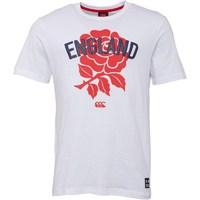 Canterbury Mens England Red Rose T-Shirt White