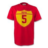 carlos puyol spain crest tee red kids