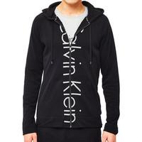 Calvin Klein Jeans Soft Lounge Logo Hooded Jacket Black men\'s Tracksuit jacket in black
