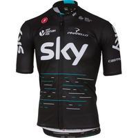 Castelli Team Sky Podio Cycling Jersey - 2017 - Team Sky / Black / Large