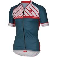 Castelli Scotta Short Sleeve FZ Cycling Jersey - 2016 - Dark / Turquoise / XLarge