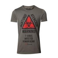 Capcom Resident Evil Men\'s Biohazard Warning Medium T-Shirt - Military Green