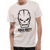 call of duty black ops 3 skull with logo unisex small t shirt white