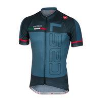 Castelli Spunto FZ Short Sleeve Jersey - 2017 - Saturn Blue / Midnight / Navy / Medium