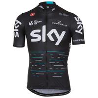 Castelli Sky Fan 17 Short Sleeve Cycling Jersey - 2017 - Blue / Large