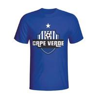 cape verde country logo t shirt blue