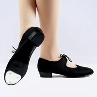 canvas low heel tap shoes