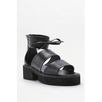 cara black high ankle wrap black sandals black