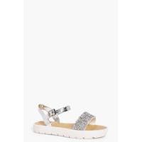 Caviar Bead Cleated Sandal - silver