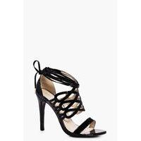 Cage Wrap Ankle Heels - black