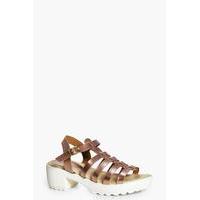 caged cleated sandals rose gold