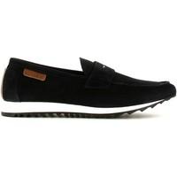 caf noir qe641 mocassins man blue mens loafers casual shoes in blue