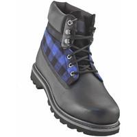 caterpillar colorado plaid mens mid boots in blue