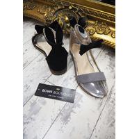 Carline bow and bunny suedette sandal