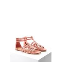 Caged Faux Suede Sandals