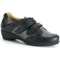 calzamedi comfortable double velcro womens casual shoes in black