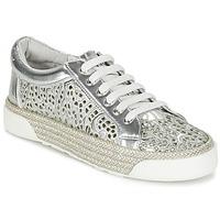 caf noir doumi womens shoes trainers in silver