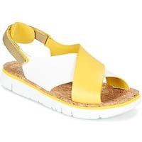 camper oruga womens sandals in yellow