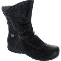 cats eye 808111 womens black side zip up quilted mid calf low heel boo ...